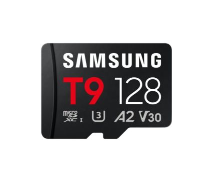 MicroSD памет 128GB SAMSUNG T9, microSDXC, Class 10 UHS-I U3 V30 A2, up to 200MB/s