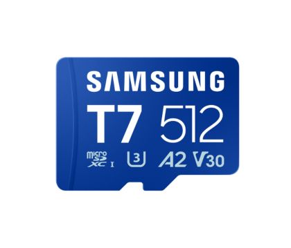MicroSD памет 512GB SAMSUNG T7, microSDXC, Class 10 UHS-I U3 V30 A2, up to 170MB/s 