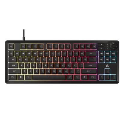 CORSAIR K55 CORE TKL RGB Gaming Keyboard, Backlit Zoned RGB LED, Rubberdome