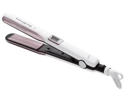 Преса Rowenta SF7660F0 Liss & Curls Premium Care, cashemere keratin coating, ionic function, liss optimizer (silicon strip), LCD screen, 2 settings (130-200C), fast heat up (30'), auto-off (60"), lock system, floating plates
