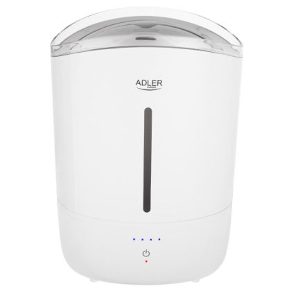 Овлажнител за въздух Adler AD 7971, 30W, До 20м2, 5 литра, 150-300 мл/час, Ултразвук, До 50 часа с едно пълнене, Бял