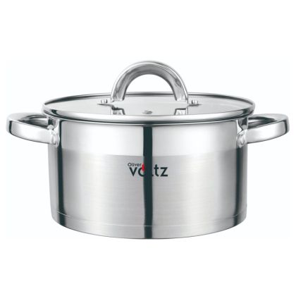 Тенджера Oliver Voltz OV51210S24, 6.1 л, 24x13.5 см, Мерителна скала, Дебело дъно, Индукция, Инокс