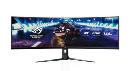 Монитор Asus ROG STRIX Curved XG49VQ, 49" DFHD (3840x1080) Gaming monitor, VA, up to 144Hz, 125% sRGB, DP, HDMI, USB3.0, FreeSync 2 HDR, DisplayHDR400, AuraSync, Red+Dark Gray