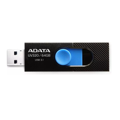 USB памет 64GB ADATA UV320, USB 3.2 Gen1, Black/Blue - AUV320-64G-RBKBL
