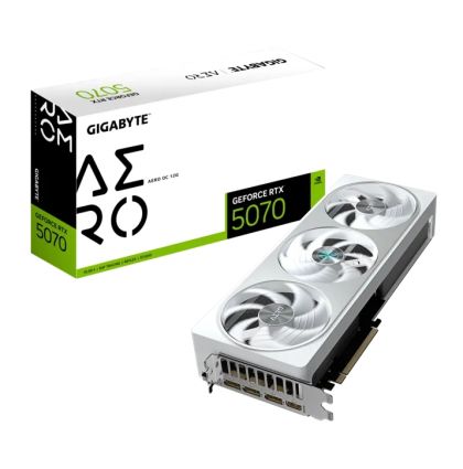 Видео карта GIGABYTE GeForce RTX 5070 AERO OC 12G, 12GB GDDR7, 192 bit, HDMI, 3xDP