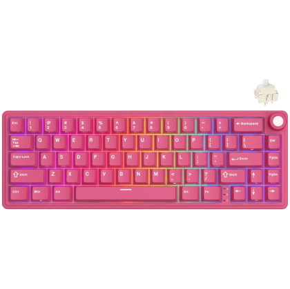 ROYAL KLUDGE R65 Berry Red Gaming Keyboard Cream Switch