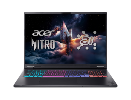 Лаптоп ACER Nitro 18 AI AN18-61-R9ES (NH.QYBEX.001), 18" WQXGA (2560x1600) 165Hz, AMD Ryzen™ Al 7 350 (2GHz up to 5GHz, 8 ядра), Nvidia GeForce RTX™ 5070 8GB GDDR7, 16GB DDR5, 1TB SSD M.2, noOS, Obsidian Black