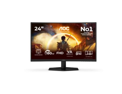 Монитор AOC C24G42FE, 23.6" VA Curved 1500R, FullHD (1920x1080) 180Hz OC, 16:9, 0.5ms, 300cd/m2, 3000:1, Adaptive Sync, HDMI, DP, Black/Red
