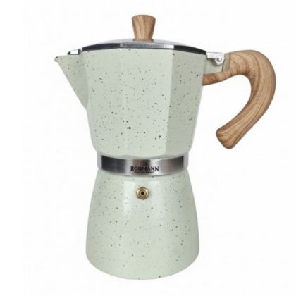 Кубинска кафеварка Bohmann BH 9309, 450 мл, 9 чаши, Предпазен клапан, Алуминий, Бежов