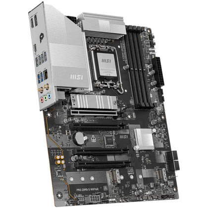 MSI PRO Z890-S WIFI6E, LGA 1851, Dual Channel DDR5 up to 8800(OC)MHz, 4x PCIe x16 slots, 3x M.2 slot, 6x USB 3.2 Gen 1, 1x USB 3.2 Gen 2x2 Type-C, 1x HDMI, 1x DP, 2.5Gbps LAN, WIFI6E, 7.1 Audio, 3Y