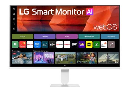 Монитор LG 27U511SB-W, 27" IPS Smart webOS23, 120Hz, 5ms, 1500:1, 250cd/m, FHD 1920x1080, ThinQ, sRGB 99%, HDR 10, HDMI, USB, Bluetooth, AirPlay 2, Speacers 5W x 2, Tilt, White