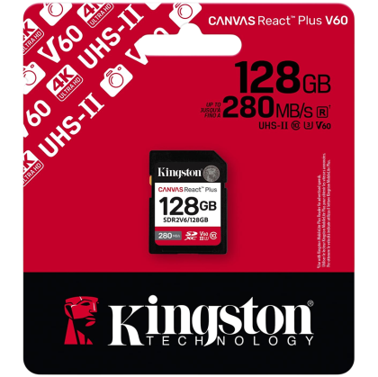 Kingston 128GB SDXC Canvas React Plus SDXC UHS-II 280R/100W U3 V60