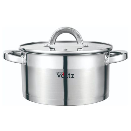 Тенджера Oliver Voltz OV51210S22, 4.7 л, 22x12.5 см, Мерителна скала, Дебело дъно, Индукция, Инокс