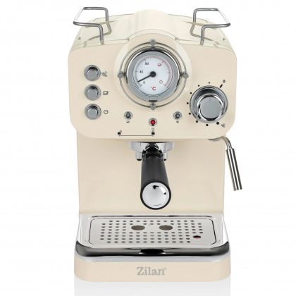 Еспресо машина ZILAN ZLN2992, 1100W, 15 bar, 1.25 л, Двойно приготвяне, Портафилтър, Топла и студена млечна пяна, Регулиране на темп, Кремав