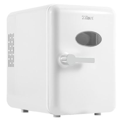 Преносим мини хладилник Zilan ZLN1153, 36W, 4 л, 6 кена, Охлаждане/затопляне, 10-75°C, 240/12V, Бял