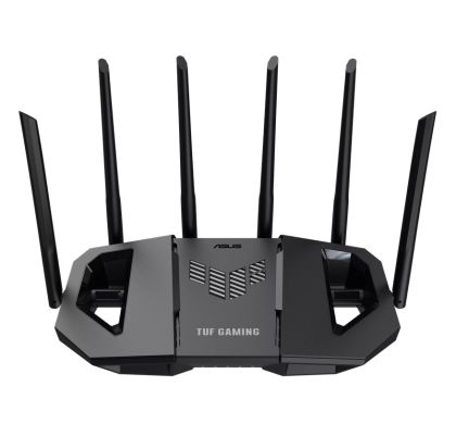 Рутер AsusTUF Gaming, BE6500 Dual Band WiFi 7 Router, 4K-QAM, Multi-Link Operation (MLO), Quad 2.5GbE port, Mobile Game Mode, Gear Accelerator, Gaming Port, Open NAT, Smart Home Master, Subscription-Free Security,  AiMesh support, 4G/5G Auto Mobile Tether