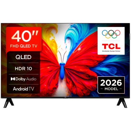 Телевизор 40" TCL 40S5L, Full HD QLED, SmartTV, Android TV, 60Hz, WiFi 4, Black
