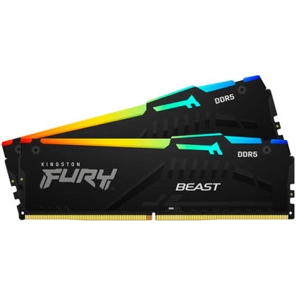 Памет KINGSTON 64GB DDR5 6000MHz (2x32GB) FURY Beast Black RGB EXPO