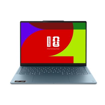 Лаптоп LENOVO Yoga Slim 7 14AGP11 (83QS001BBM), 14.0" WQXGA+ (2880x1800) OLED 120Hz Touch, AMD Ryzen™ AI 7 445 (2.0 GHz up to 4.6 GHz, 6 ядра), 32GB LPDDR5x, 1TB SSD M.2, Backlit KBD, Windows 11 Home, Tidal Teal 