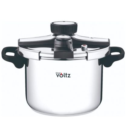 Тенджера под налягане Oliver Voltz OV51311C7, 7 л, 100 kPa, Два капака, Сгъваеми дръжки, Индукция, Инокс