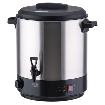 Електрически съд за пастьоризация и варене Adler AD 4538, 3000W, 28 л, 30-100°C, Поддържане на топлина, Светлинен индикатор, Инокс/черен