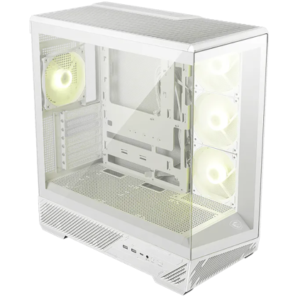 MSI MAG PANO 130R PZ WHITE, Mid-Tower, ATX(Back-connect supported)/M-ATX/ITX, 2x USB 3.2, 1x USB Type-C 20Gbs, 1x Audio/Mic, 4x 120mm ARGB Fans, Mesh Panel, Tempered Glass