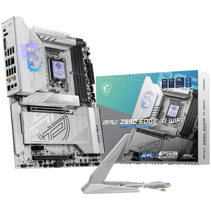 MSI MPG Z890 EDGE TI WIFI, LGA 1851, Dual Channel DDR5 up to 9200(OC)MHz, 2x PCIe x16 slots, 5x M.2 slot, 1x USB 2.0, 4x USB 3.2 Gen 1, 4x USB 3.2 Gen 2, 1x USB 3.2 Gen 2 Type-C, 1x HDMI, 2xTB4, 5Gbps LAN, WIFI7, 7.1 Audio, 3Y