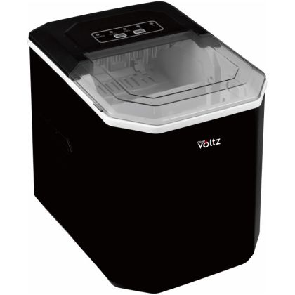 Ледогенератор Oliver Voltz OV51447B, 120W, 12 кг/24 часа, 1.3 л, 9 кубчета за цикъл работа, Индикатор за лед и вода, Черен