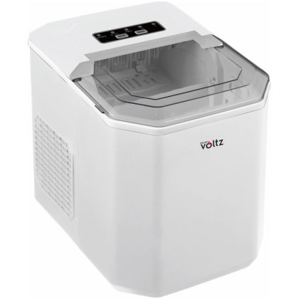 Ледогенератор Oliver Voltz OV51447B, 120W, 12 кг/24 часа, 1.3 л, 9 кубчета за цикъл работа, Индикатор за лед и вода, Бял
