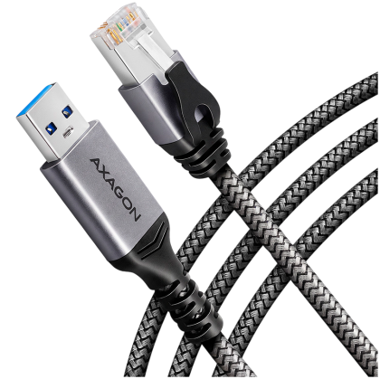 AXAGON ADE-AM15 USB-A 3.2 Gen 1 - RJ-45 cable, Gigabit Ethernet 10/100/1000, 1.5m, braid