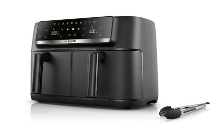 Уред за здравословно готвене Bosch MAFD440B7, Air Fryer Double Flex Drawer, 9L (2x4.5L), 2500 W, 40-230 °C, Touch Control, Black