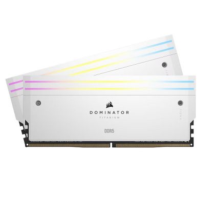 Памет CORSAIR 64GB DDR5 6000MHz (2 x 32GB) DOMINATOR TITANIUM RGB - White