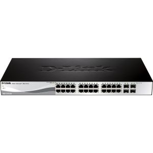 Суич D-Link DGS-1210-28 Смарт 24-port Gigabit Smart Switch plus 4 Combo 1000BaseT/SFP комутатор гигабитов