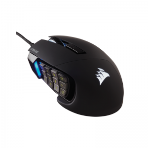 Геймърска мишка Corsair Scimitar RGB ELITE (CH-9304211-EU), 17 бутона, 4 зони RGB, 18 000 DPI, USB, Black