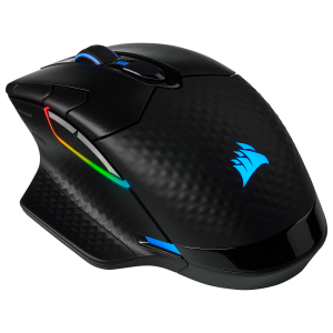 Геймърска мишка Corsair Dark Core RGB Pro (CH-9315411-EU), Wireless with SLIPSTREAM, 8 бутона, 3 профилa, RGB LED, 18 000 dpi, Wireless & USB, Black