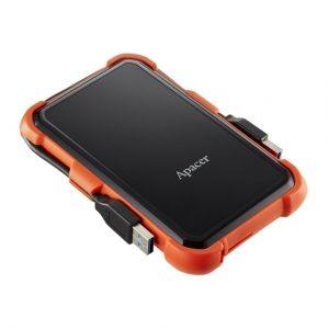 Външен диск 2TB Apacer AC630 (AP2TBAC630T-1), 2.5”, SATA, USB 3.2, Military-Grade Shockproof, Black/Red