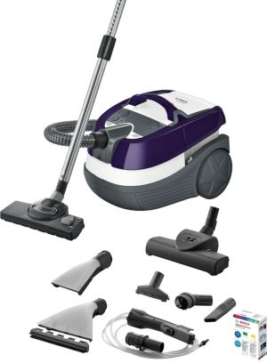 Перяща прахосмукачка BOSCH BWD41740, 3 в 1, 2,5 lt dust container, 1700 W, E9 m radius, 5 l, aubergine-white-grey