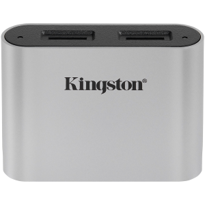 MicroSD Reader KINGSTON Workflow (WFS-SDC), 2 UHS-II microSD cards, USB 3.2 Gen 1 speeds, USB-C