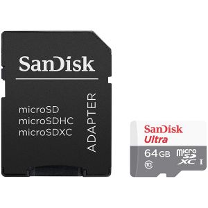 MicroSD памет 64GB SanDisk Ultra Light microSDXC 100MB/s Class 10 + SD Адаптер