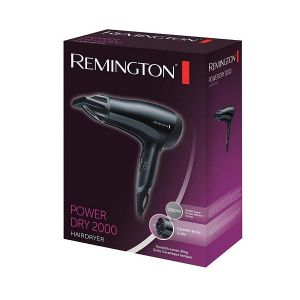 Сешоар REMINGTON D3010 Power Dry, 2000W, Йонизираща система, 2 скорости, Eco функция, Черен