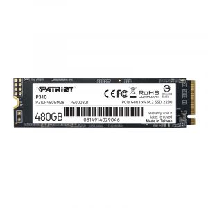 SSD 480GB PATRIOT P310 (P310P480GM28), M.2 2280 PCIe Gen3 x 4, NVMe 1.3