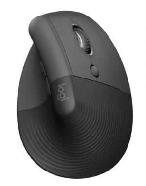 Вертикална безжична мишка LOGITECH Lift (910-006473), Wireless/Bluetooth, 4000DPI, USB, Graphite 