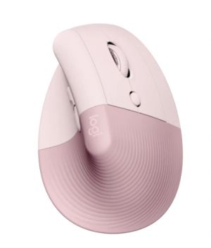 Вертикална безжична мишка LOGITECH Lift (910-006478), Wireless/Bluetooth, 4000DPI, USB, Rose