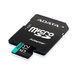 MicroSD памет 512GB ADATA Premier Pro microSDXC Class 10 U3 + SD Адаптер