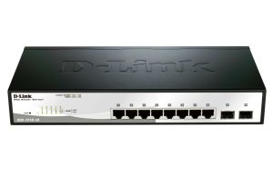 Суич D-Link DGS-1210-10, 10-Port Gigabit Smart Switch with 2 SFP ports