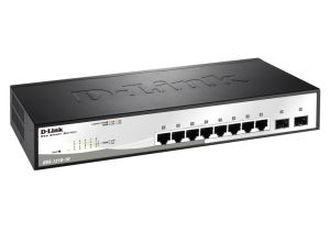 Суич D-Link DGS-1210-10, 10-Port Gigabit Smart Switch with 2 SFP ports