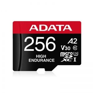 MicroSD памет 256GB ADATA High Endurance microSDXC UHS-I U3 V30 A2 + SD Адаптер