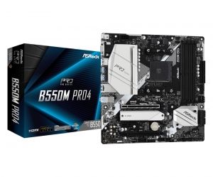 Дънна платка ASROCK B550M PRO4 (AMD AM4, 4xDDR4, 2xM.2, VGA, HDMI, DP) Micro ATX