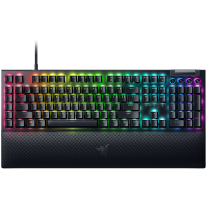 Геймърска клавиатура RAZER BlackWidow V4 - Green Switch - US (RZ03-04690100-R3M1), Mechanical Green Switch, Razer Chroma™ RGB, US Layout, USB Type C, Black
