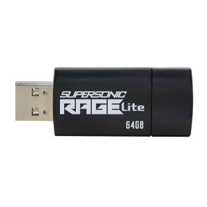USB памет 64GB PATRIOT Supersonic Rage Lite (PEF64GRLB32U), USB 3.2 Gen. 1, Black/Blue